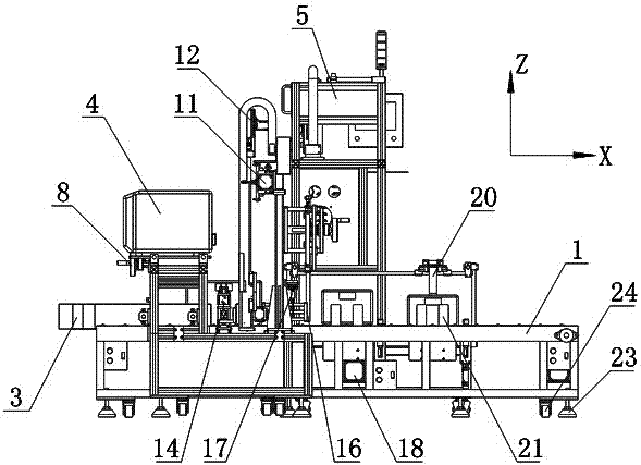 On-line automatic labeling equipment for civil explosion product barcode