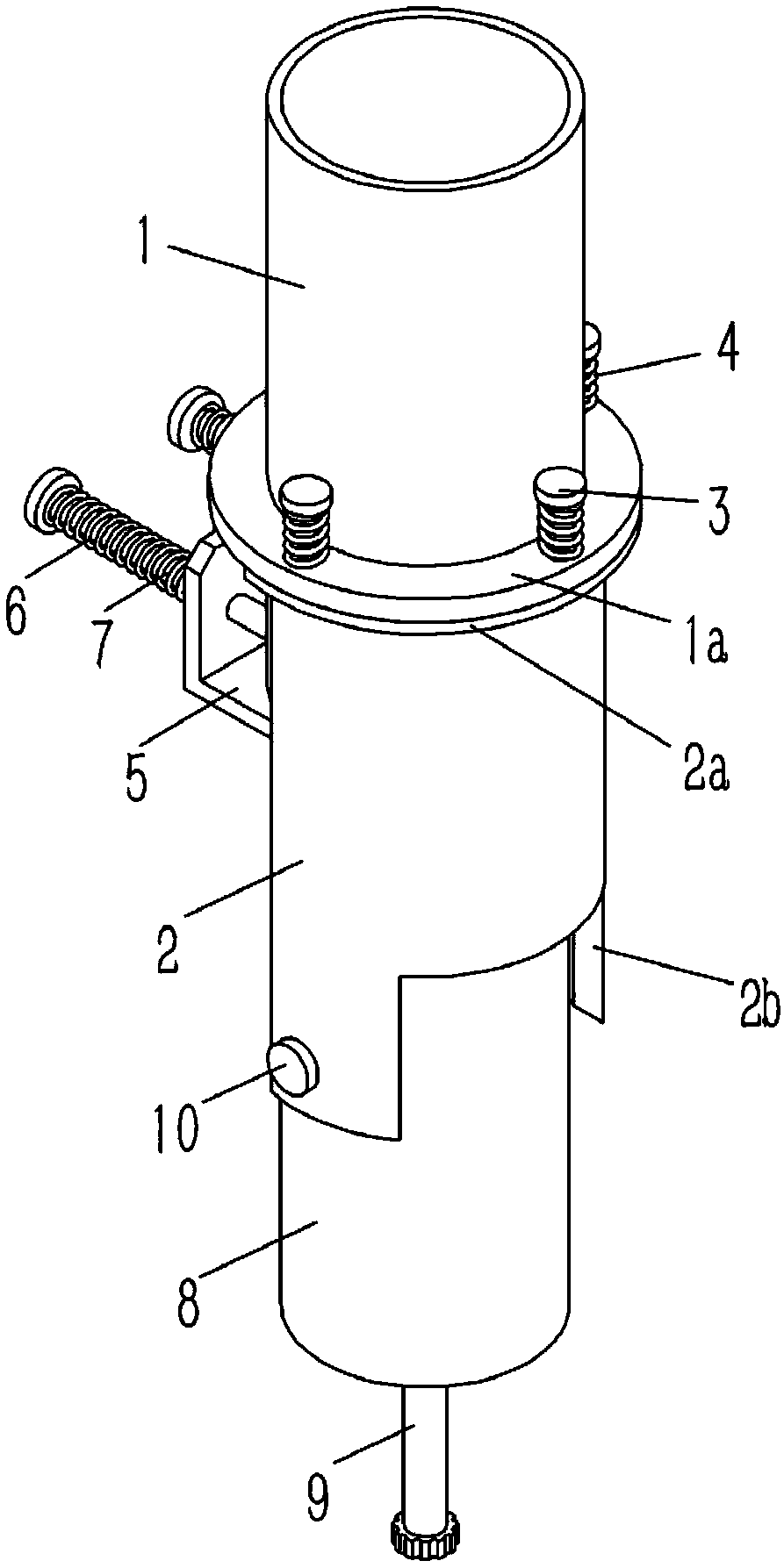 Quantitative material conveying device applied to packaging of particle bags