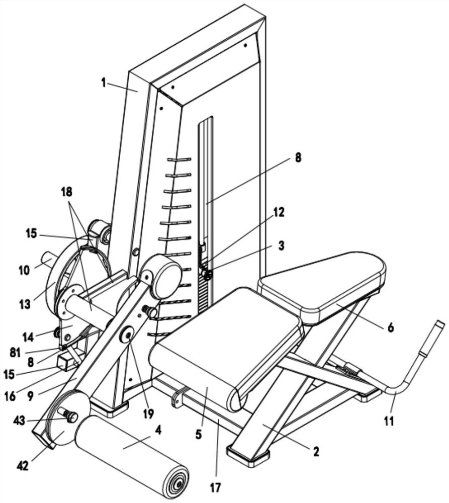 Climbing type leg flexion and extension trainer