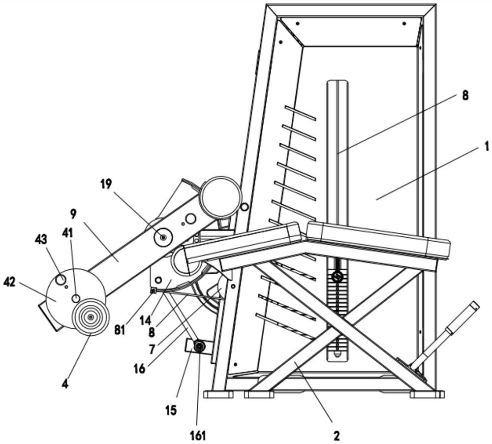 Climbing type leg flexion and extension trainer