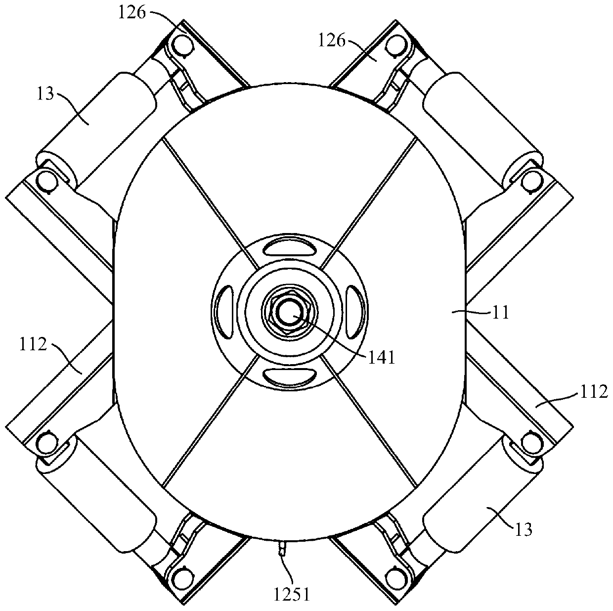 Hinge device for shield tunneling machine and application method thereof