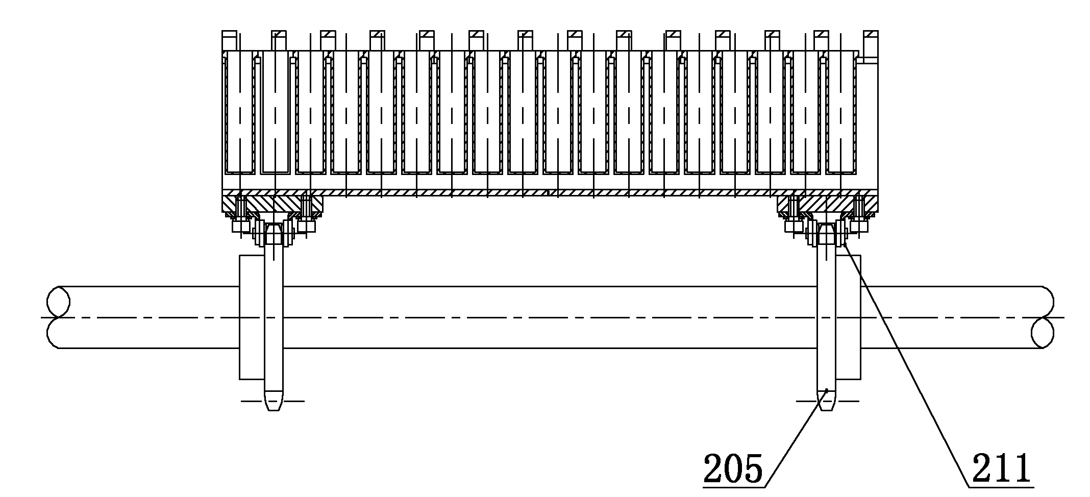 Conveying device for bottle bodies