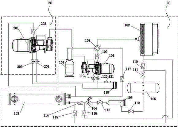 Broad-width type air source heat pump device