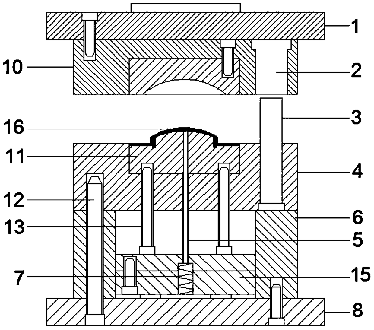 Die with secondary ejection forced demolding