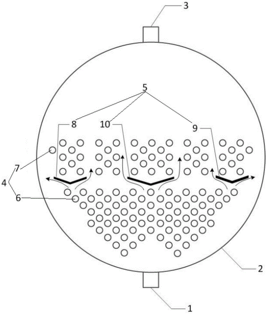 Bubble flow guide full-liquid type shell tube evaporator