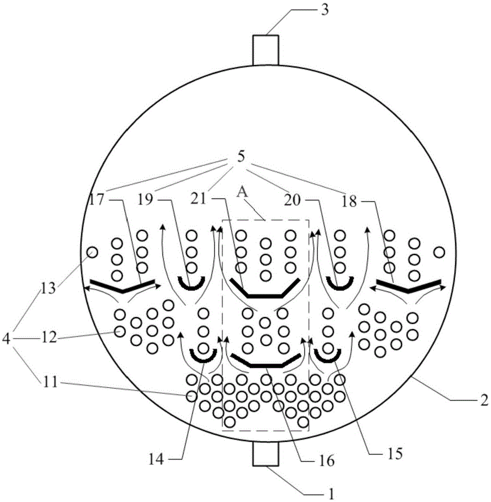 Bubble flow guide full-liquid type shell tube evaporator