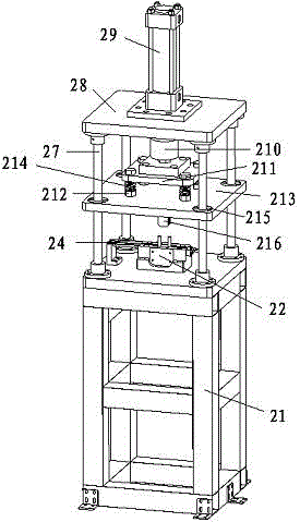 Bending mechanism for automobile door lock latch production line