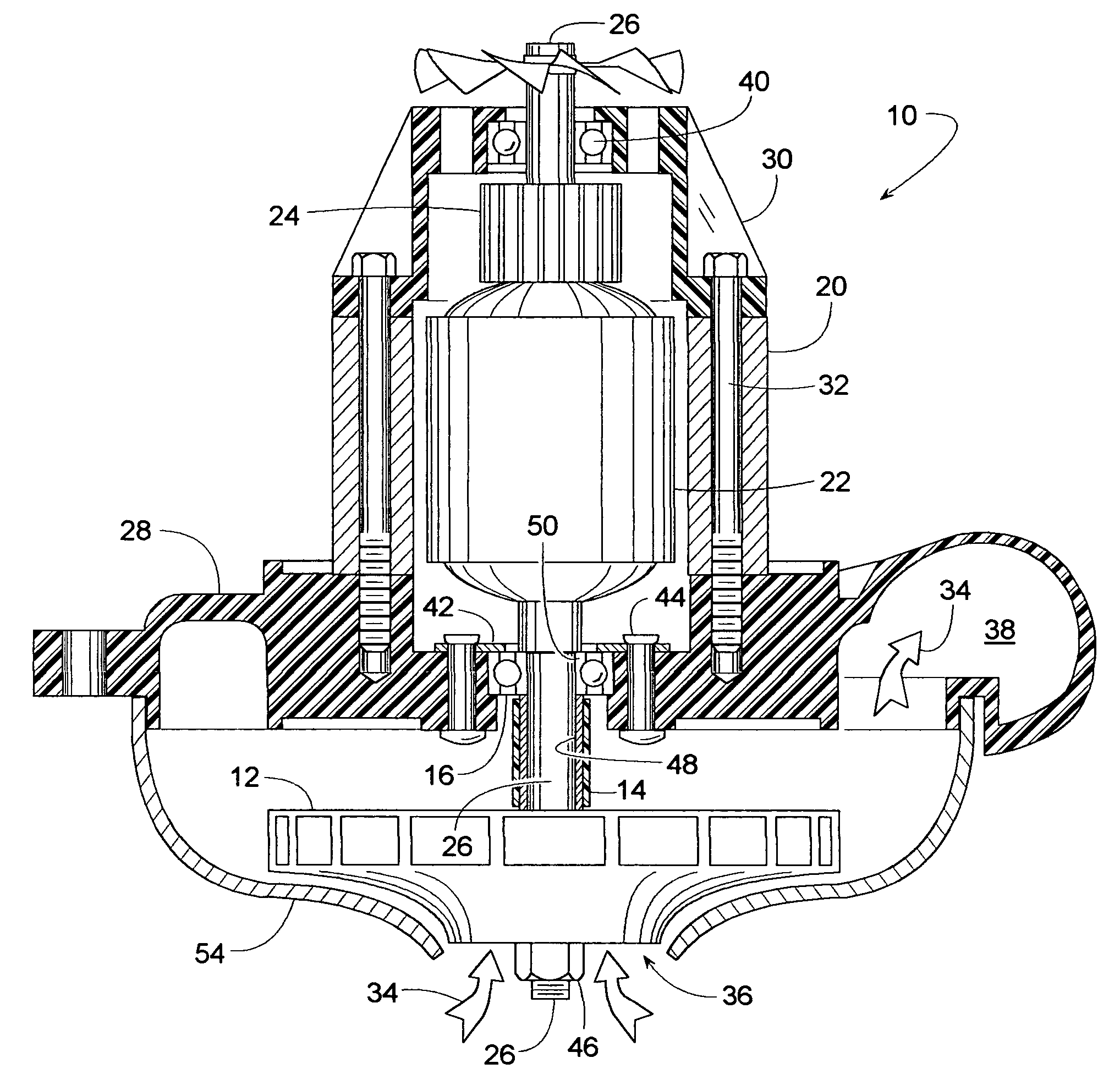 Water repellent motor sleeve