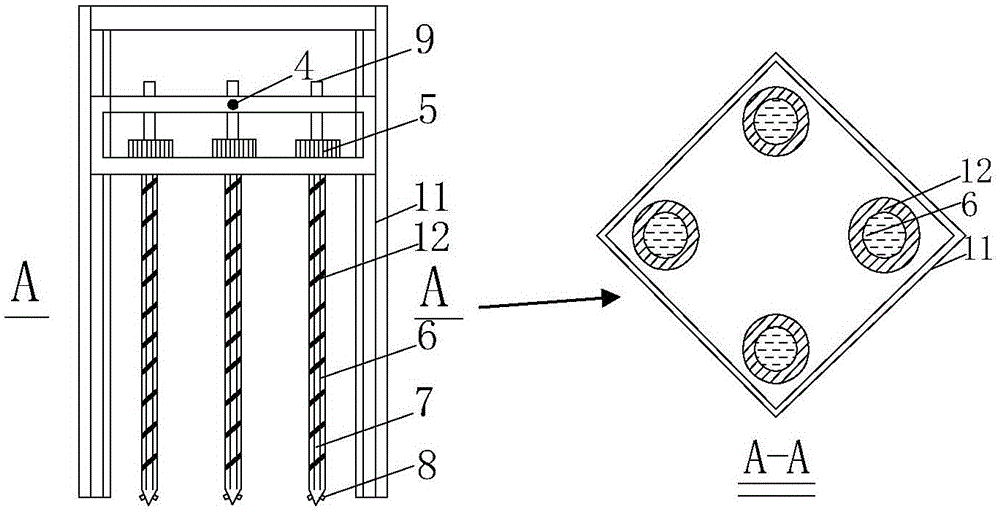 Multi-head minor-diameter long-spiral drilling machine and application thereof in construction of cast-in-situ major-diameter tubular pile