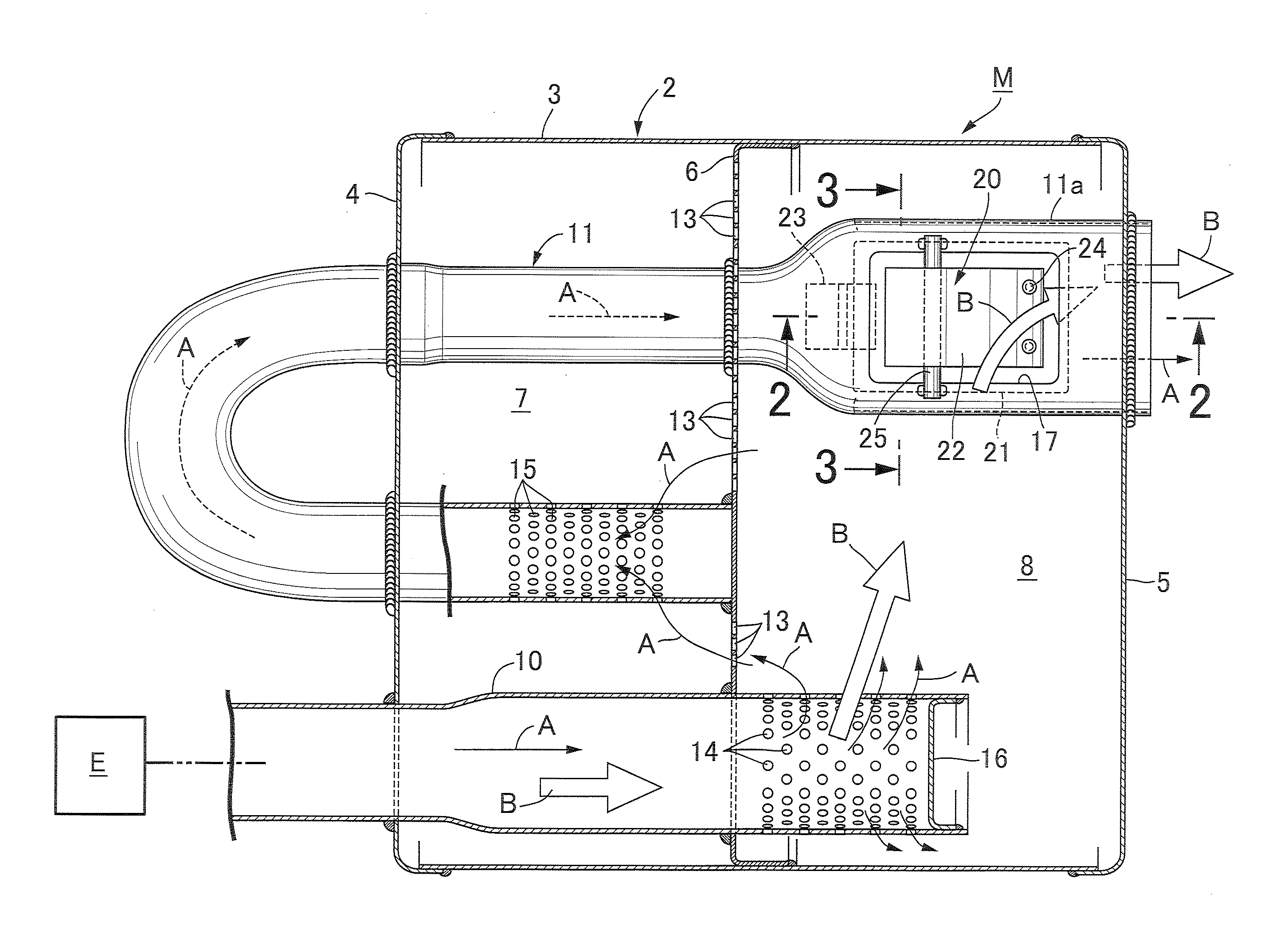 Exhaust flow control device for exhaust muffler