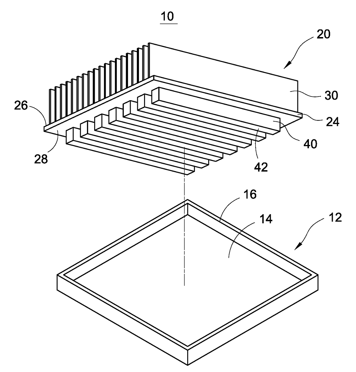 Vapor chamber and upper casing member thereof