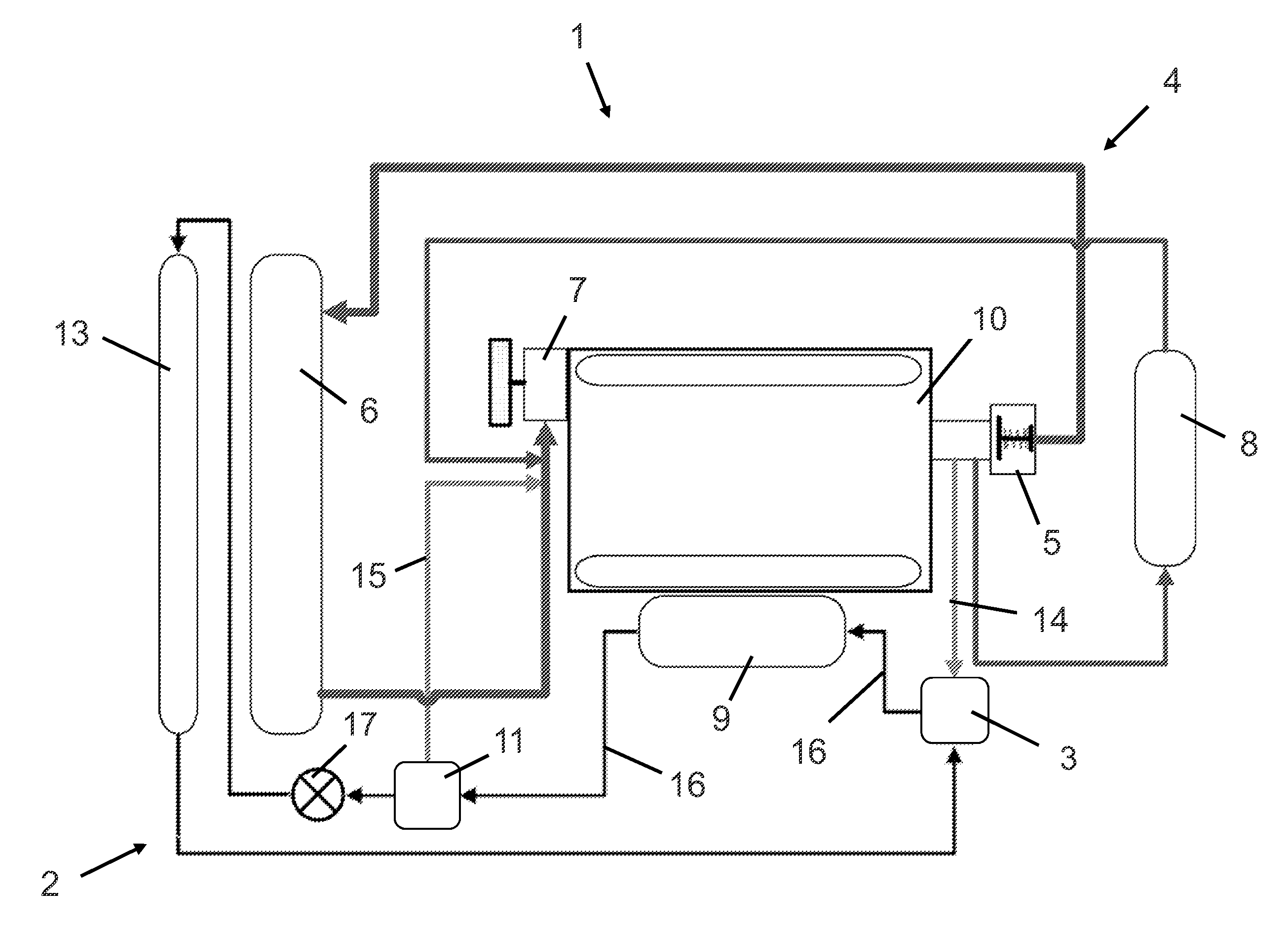 Cooling arrangement for a chargeable internal combustion engine