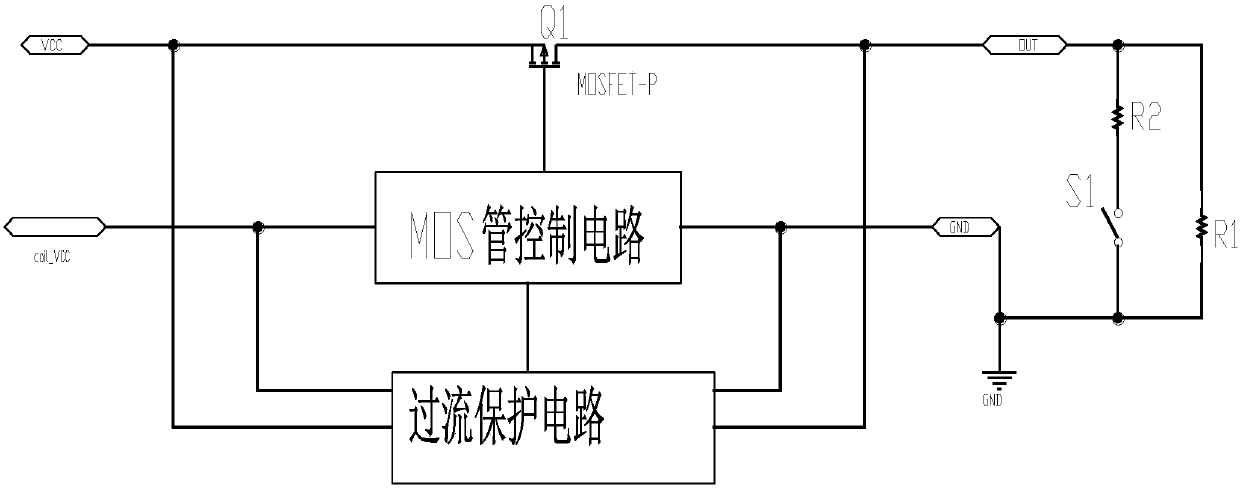 Automotive solid-state relay with PMOS tube and over-current protection