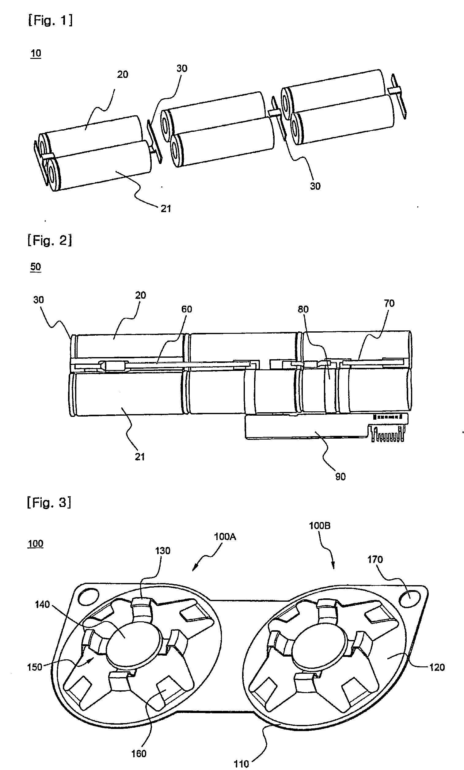 Electrical connecting member of assembling type and secondary battery pack containing the same