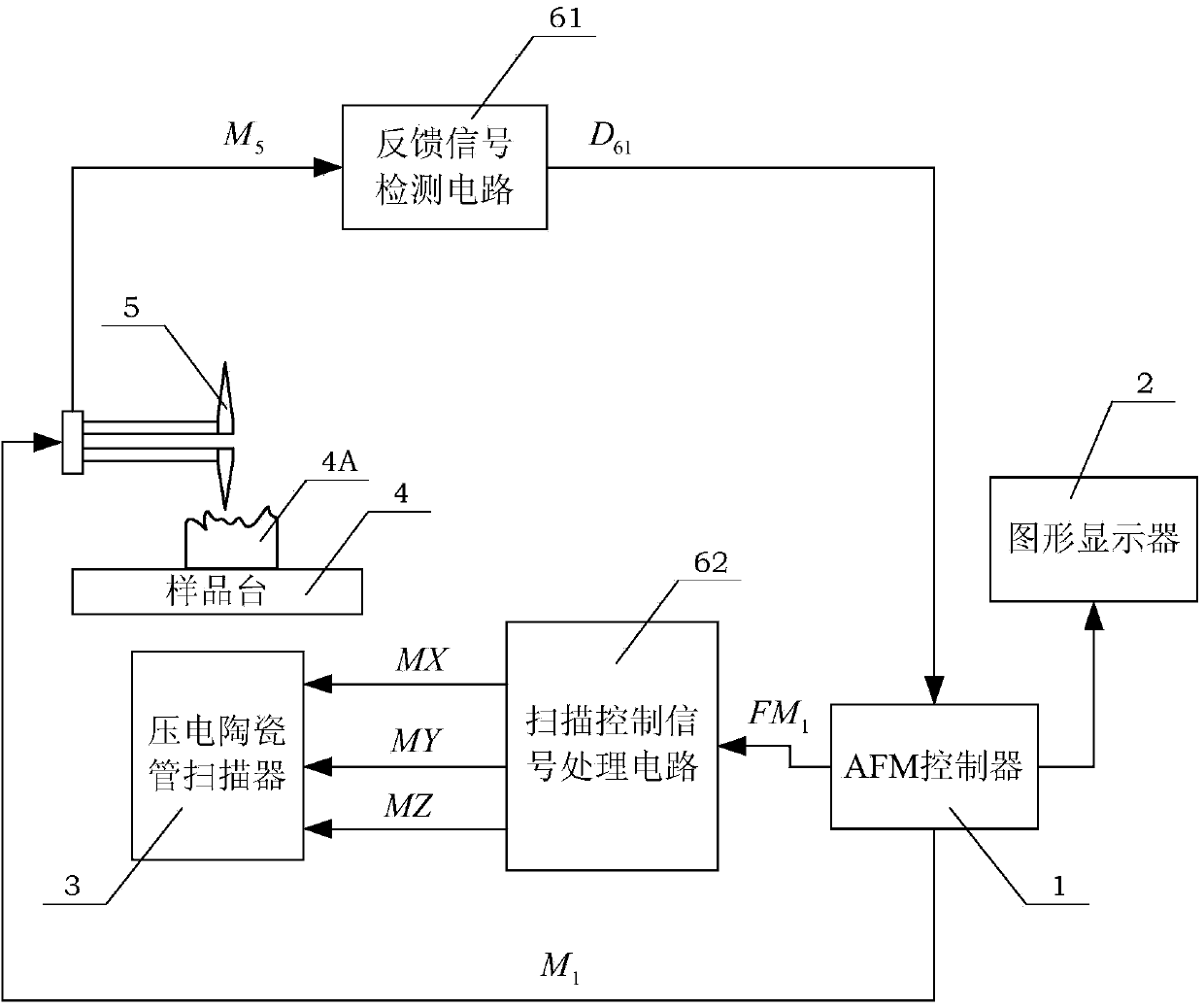 Imaging system of atomic force microscope on the basis of quartz tuning fork probe