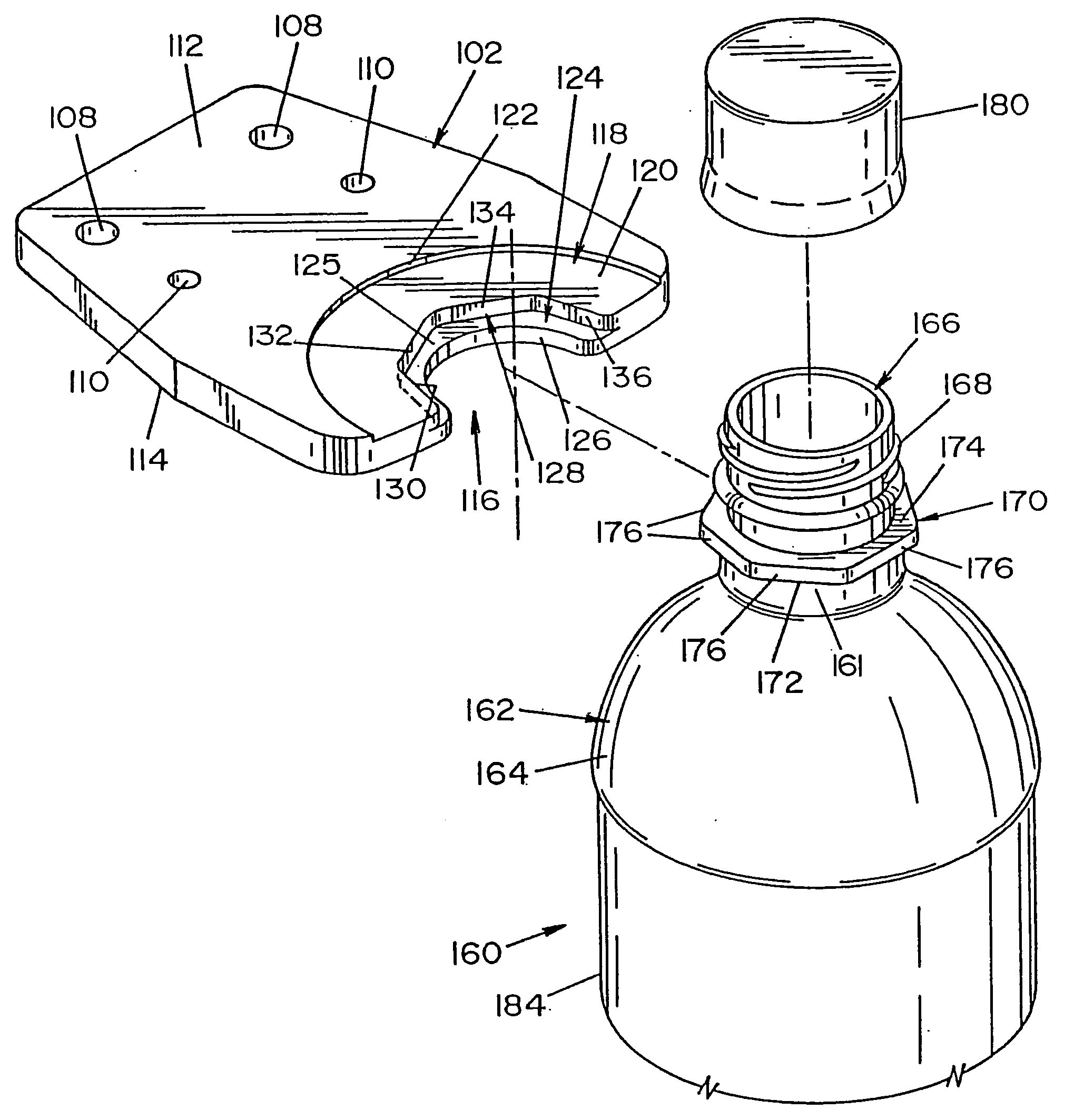 Plastic water bottle and apparatus and method to convey the bottle and prevent bottle rotation