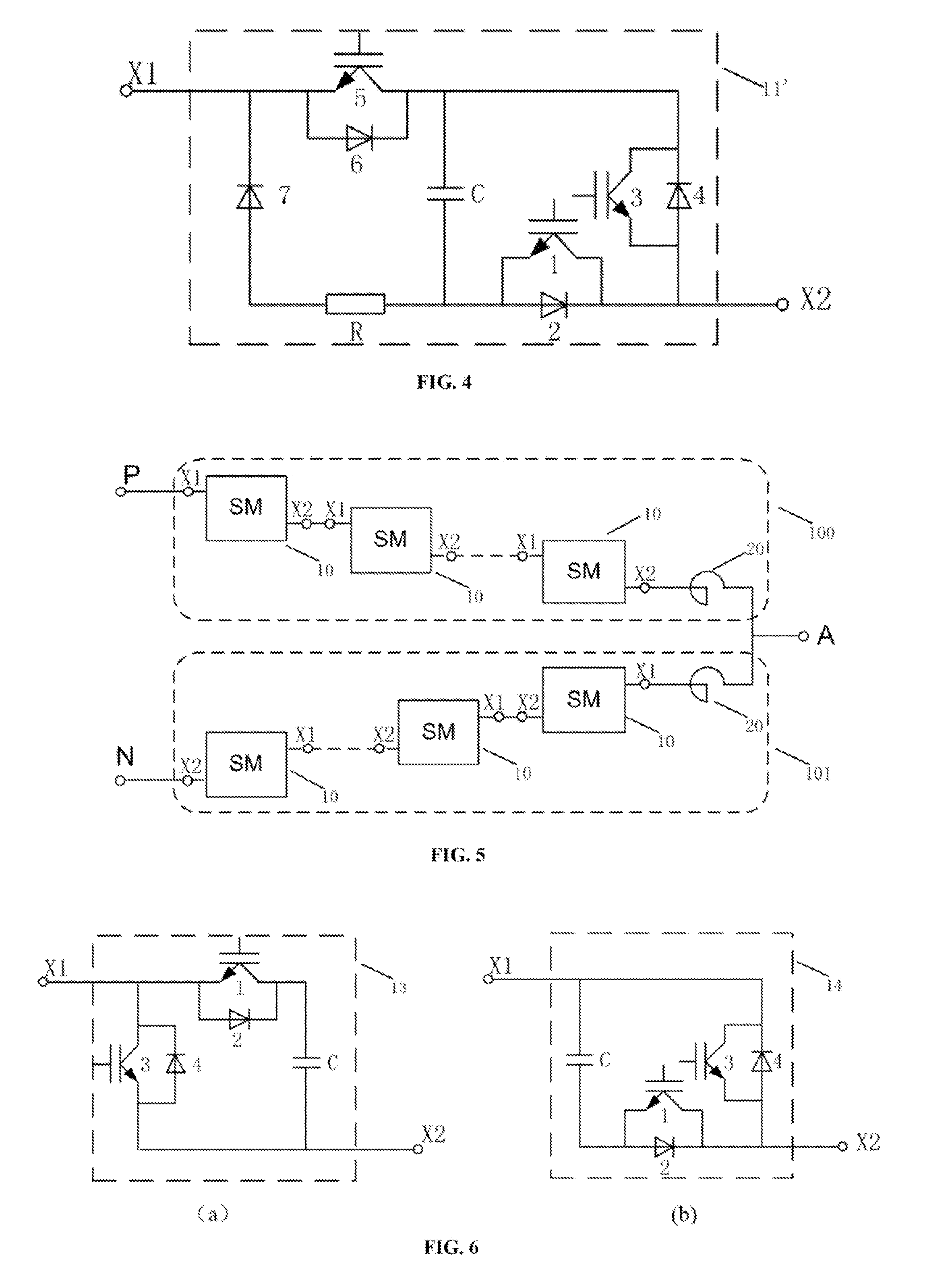 Sub-module, protection unit, converter, and control method thereof