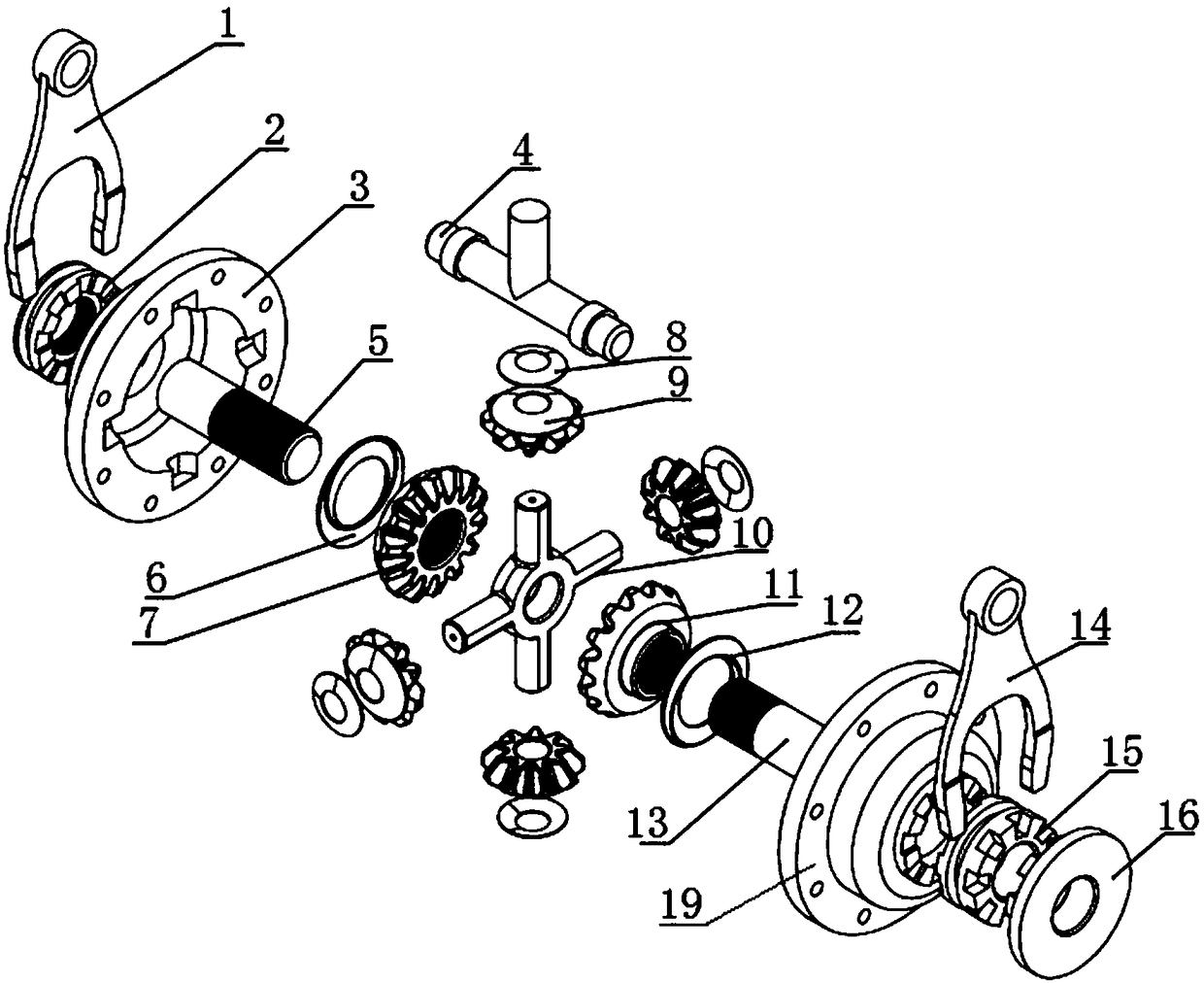 Reversing device for in-situ steering of vehicle driven by single engine