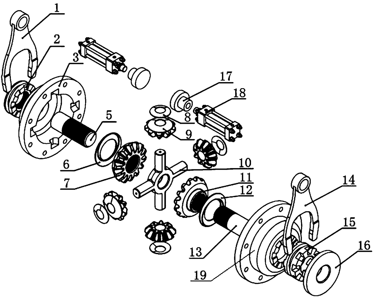 Reversing device for in-situ steering of vehicle driven by single engine