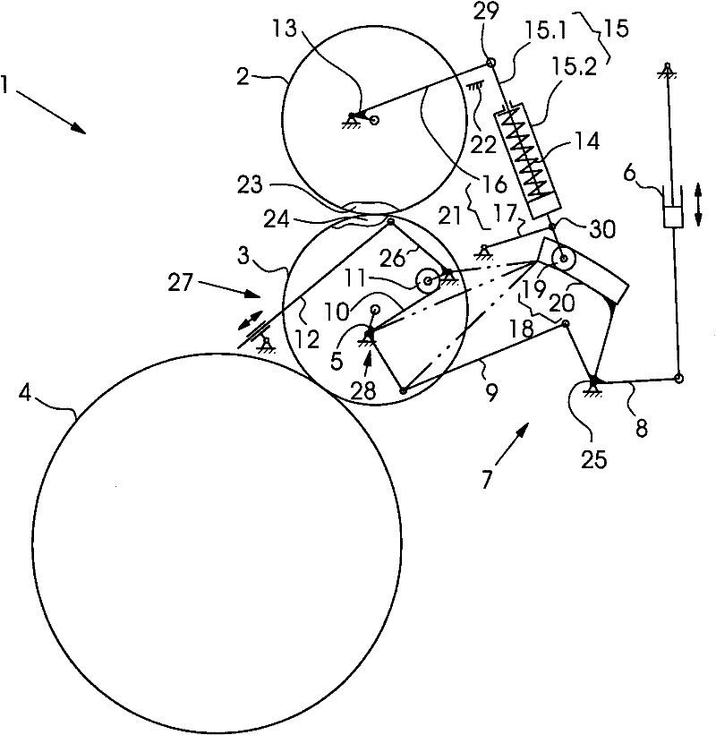 Printing press with cylinder adjustment and control devices