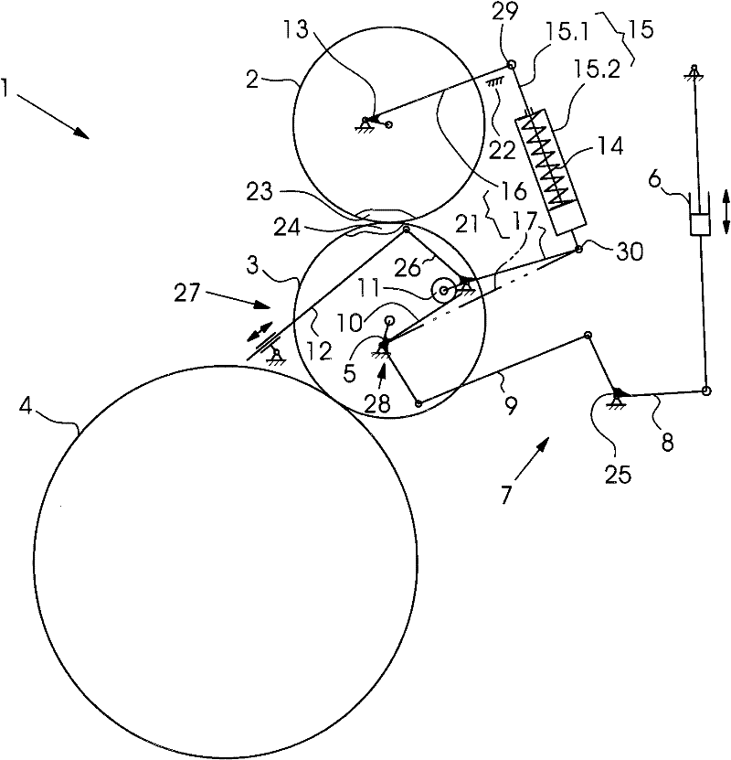 Printing press with cylinder adjustment and control devices