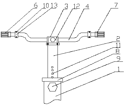 Rotary lifting handle of electric bicycle