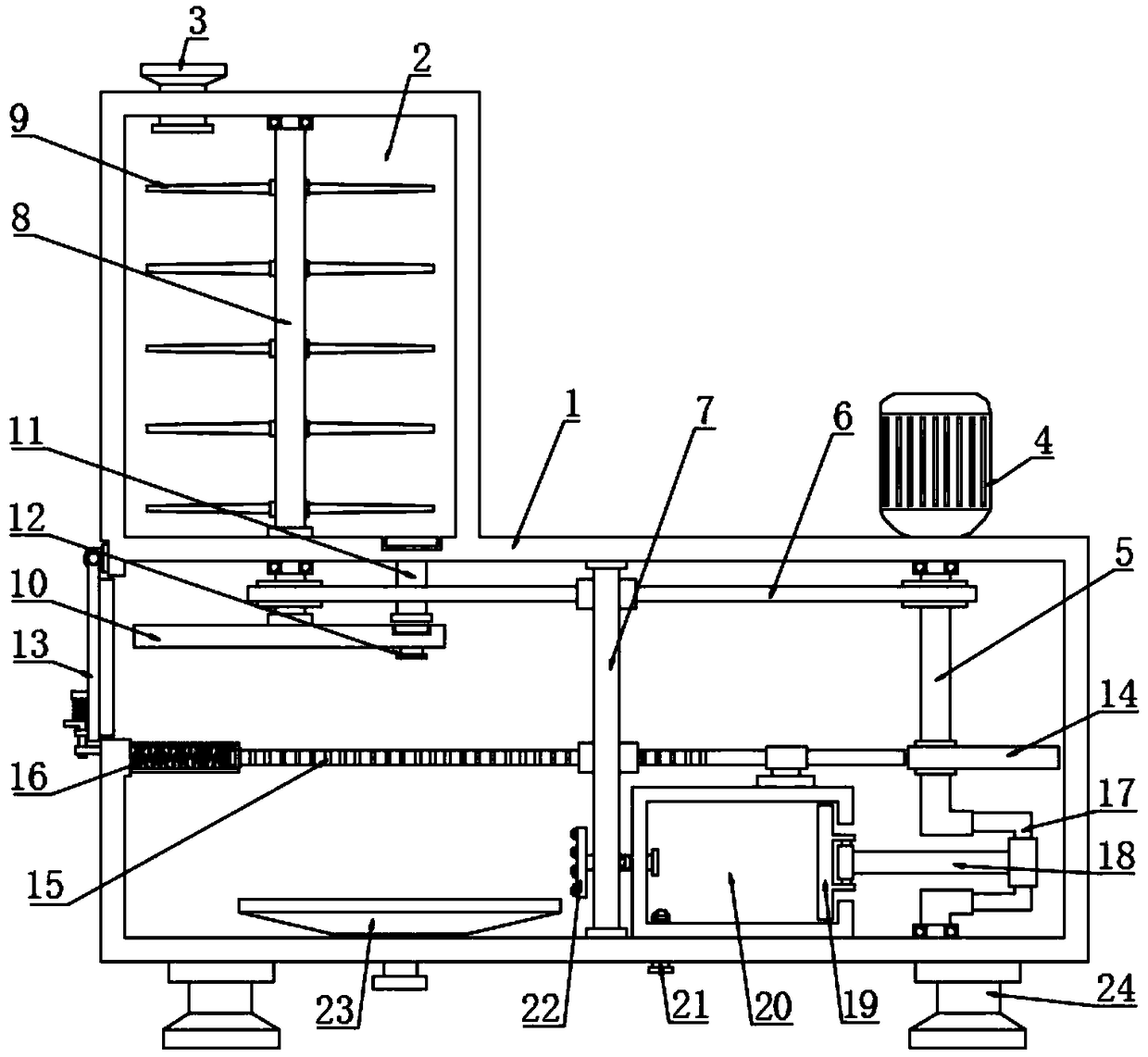 Sesame air-drying and screening integrated device