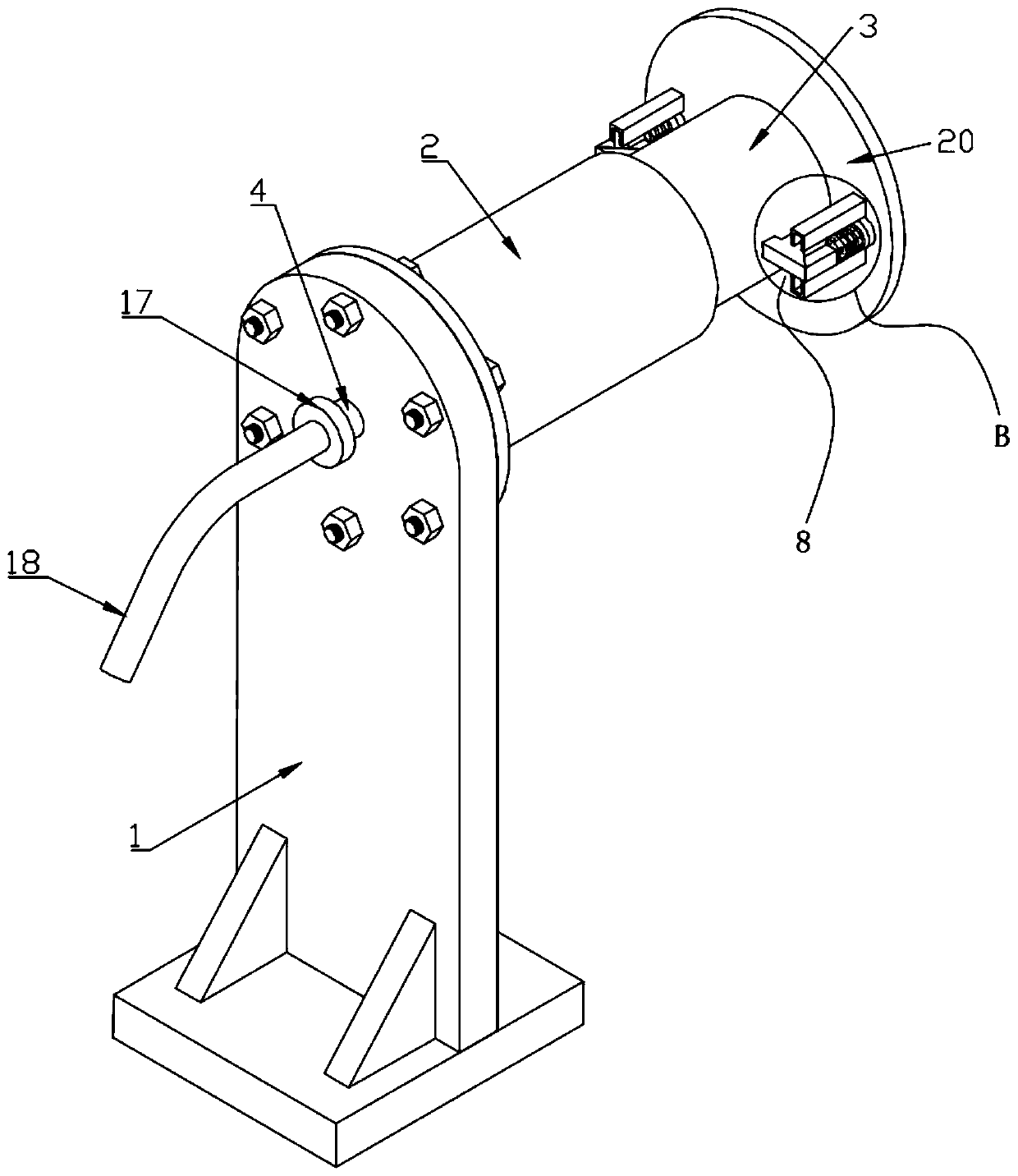 Positioning mechanism for agricultural and forestry large-dimension round timber processing