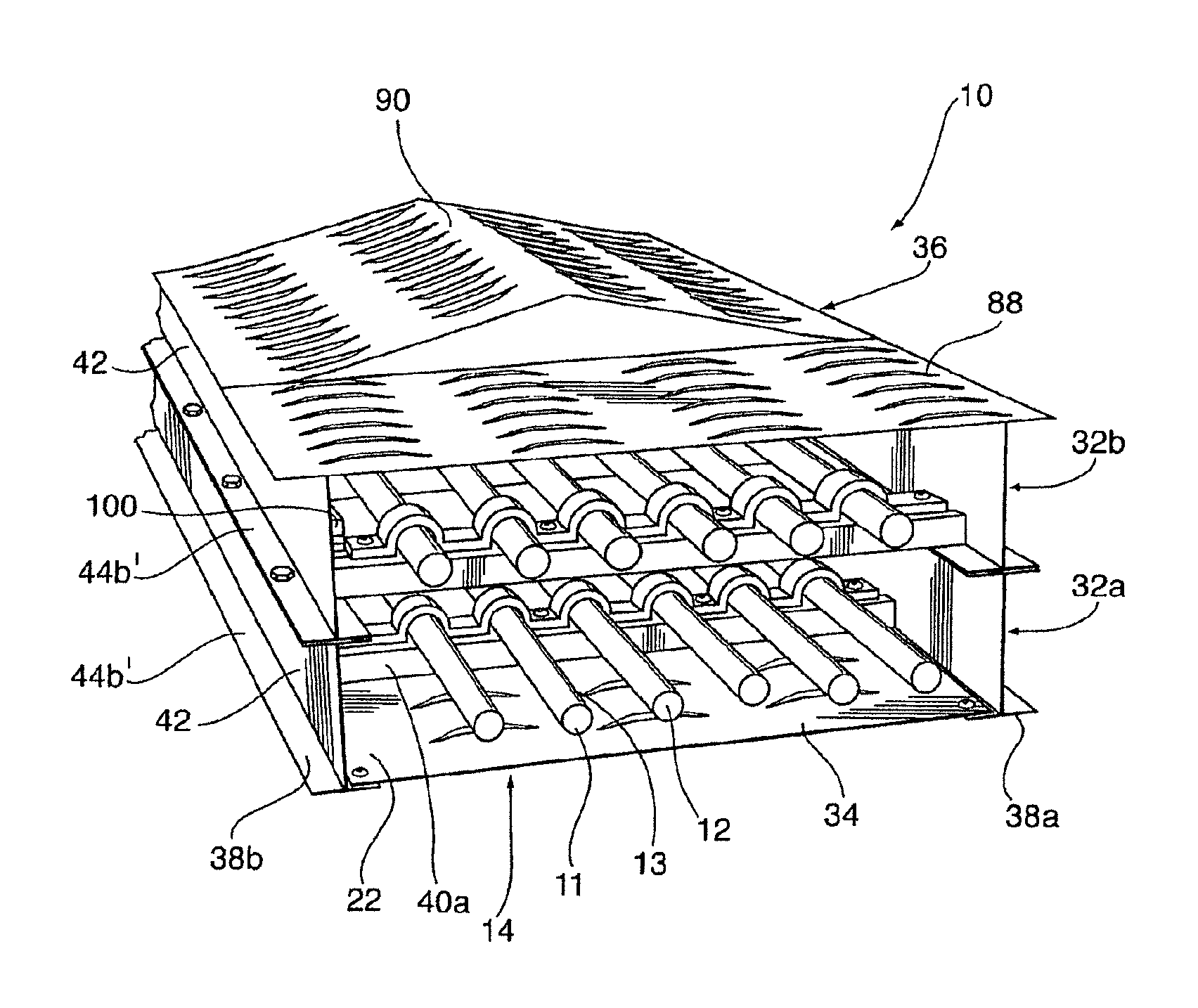 Multi level cable bus system with modular cable trays