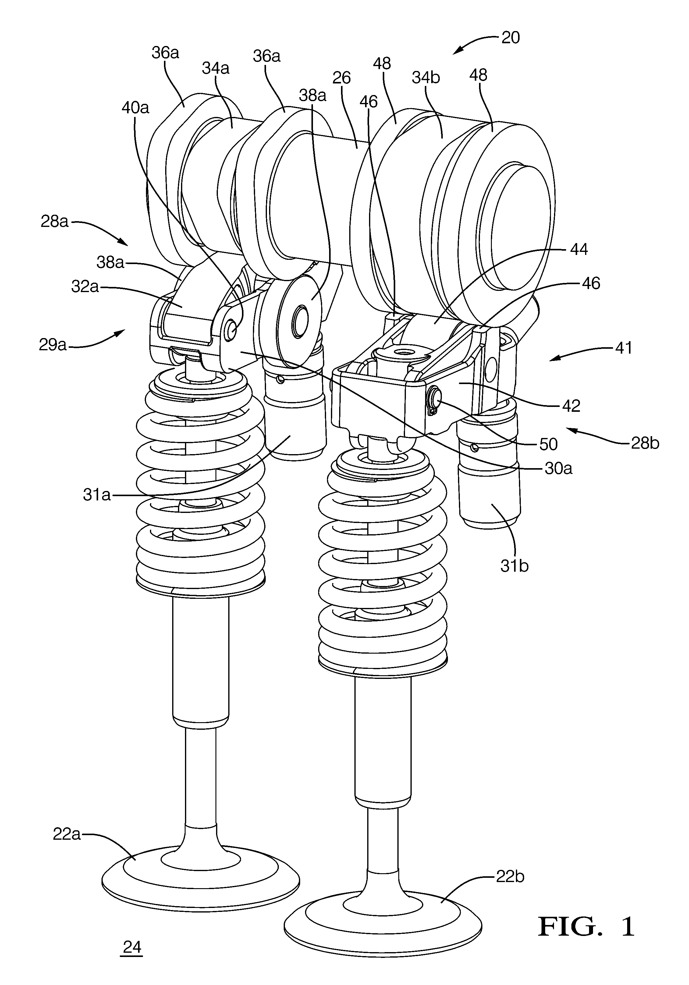 Dual intake valve system with one deactivation valve and one multi-lift valve for swirl enhancement