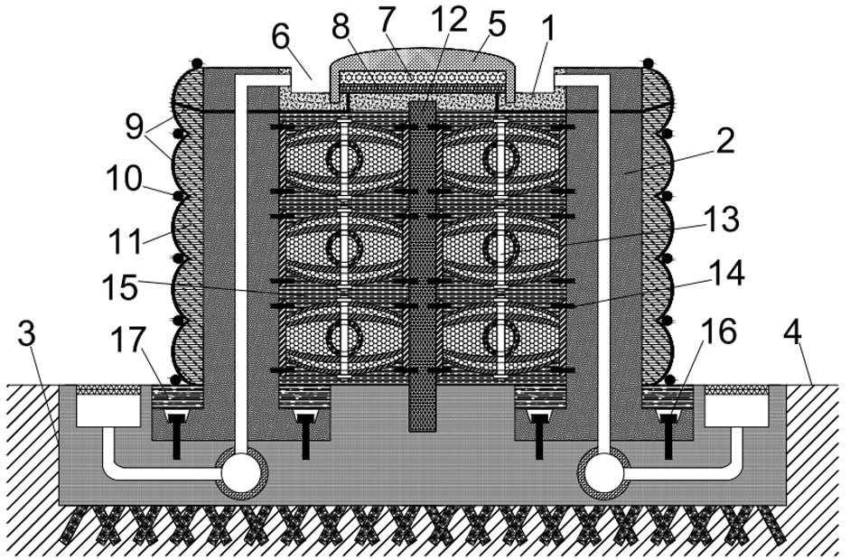 Fabricated waterlogging preventing water draining anticollision road barrier