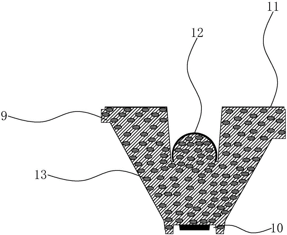 Total internal reflection lens with compound eye