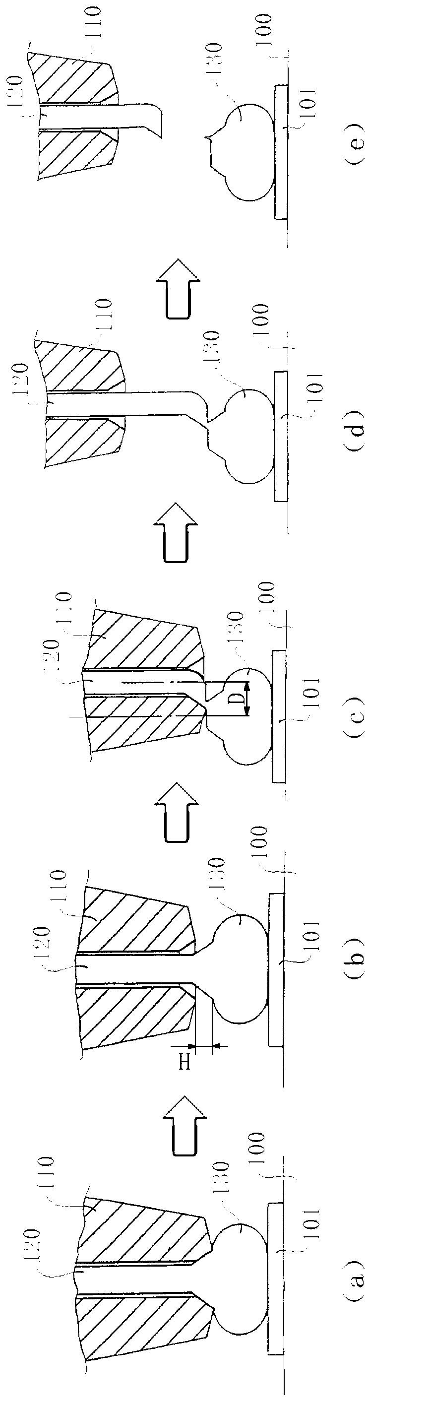 Convex spot wire bonding method