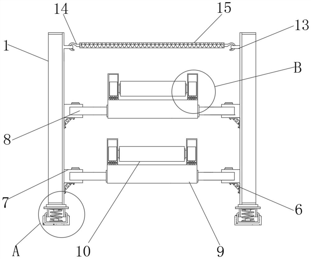 Cable pipeline roller frame