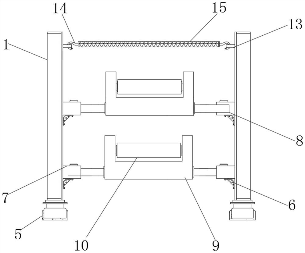 Cable pipeline roller frame