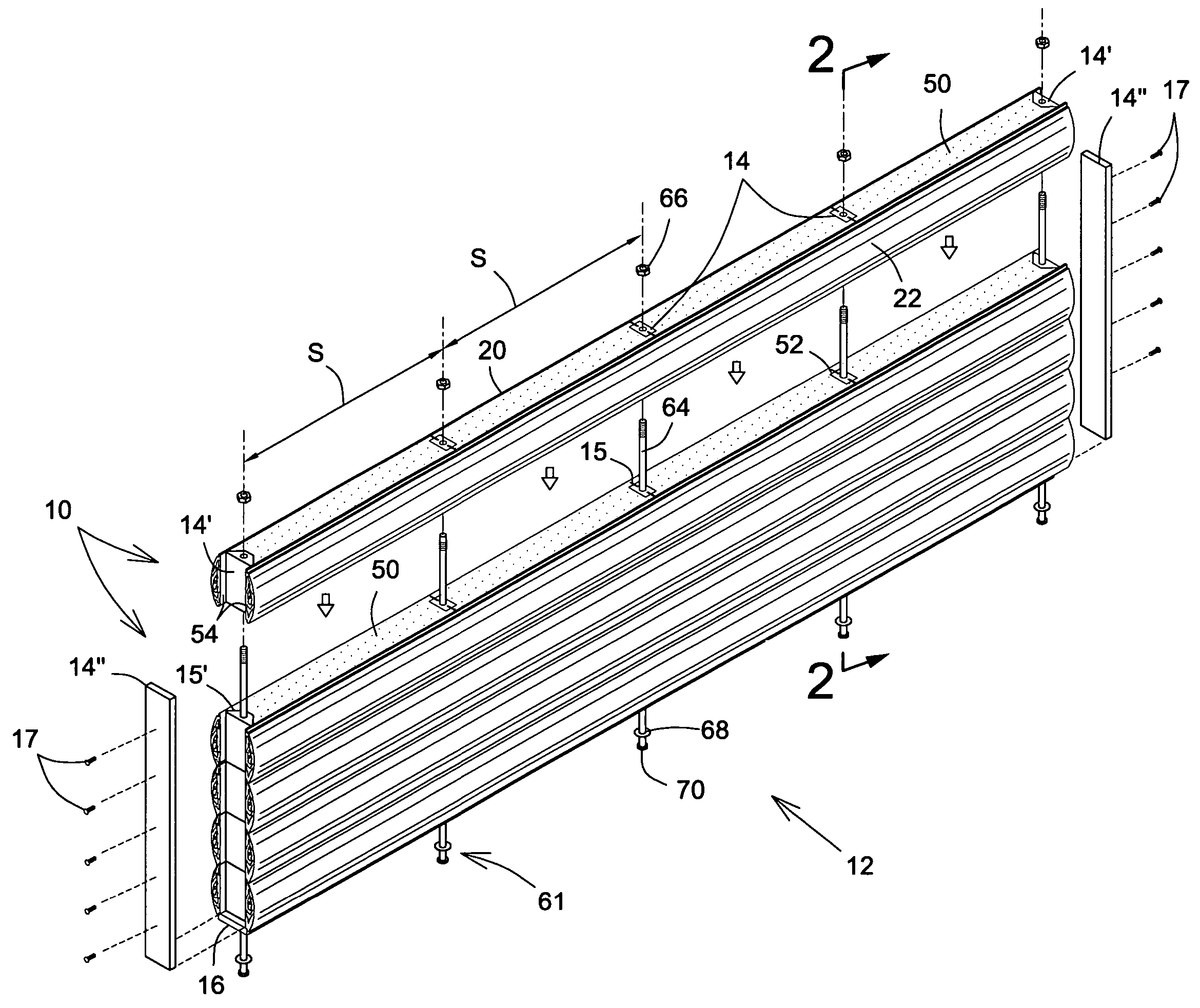 Stackable insulated unit for wall construction and method of fabrication thereof