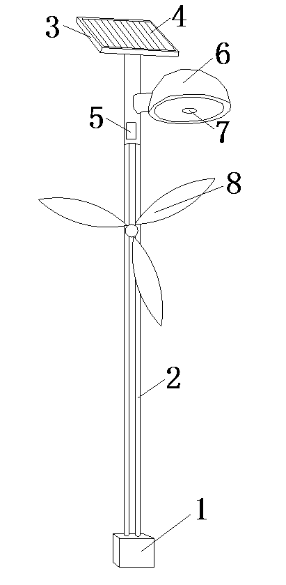 Solar garden light with wind power generation function