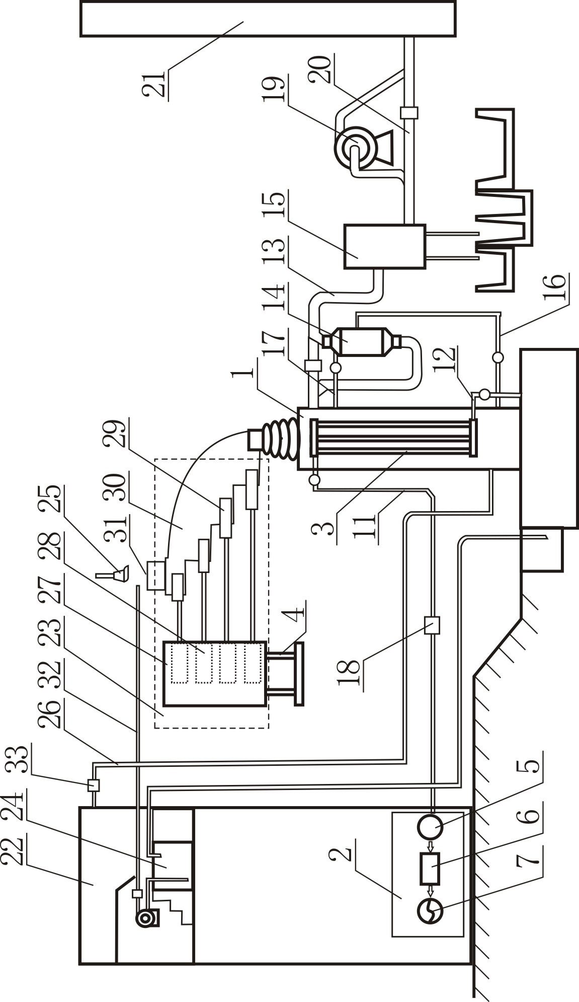 Garbage disposal waste heat power generation system with internal steam pipe