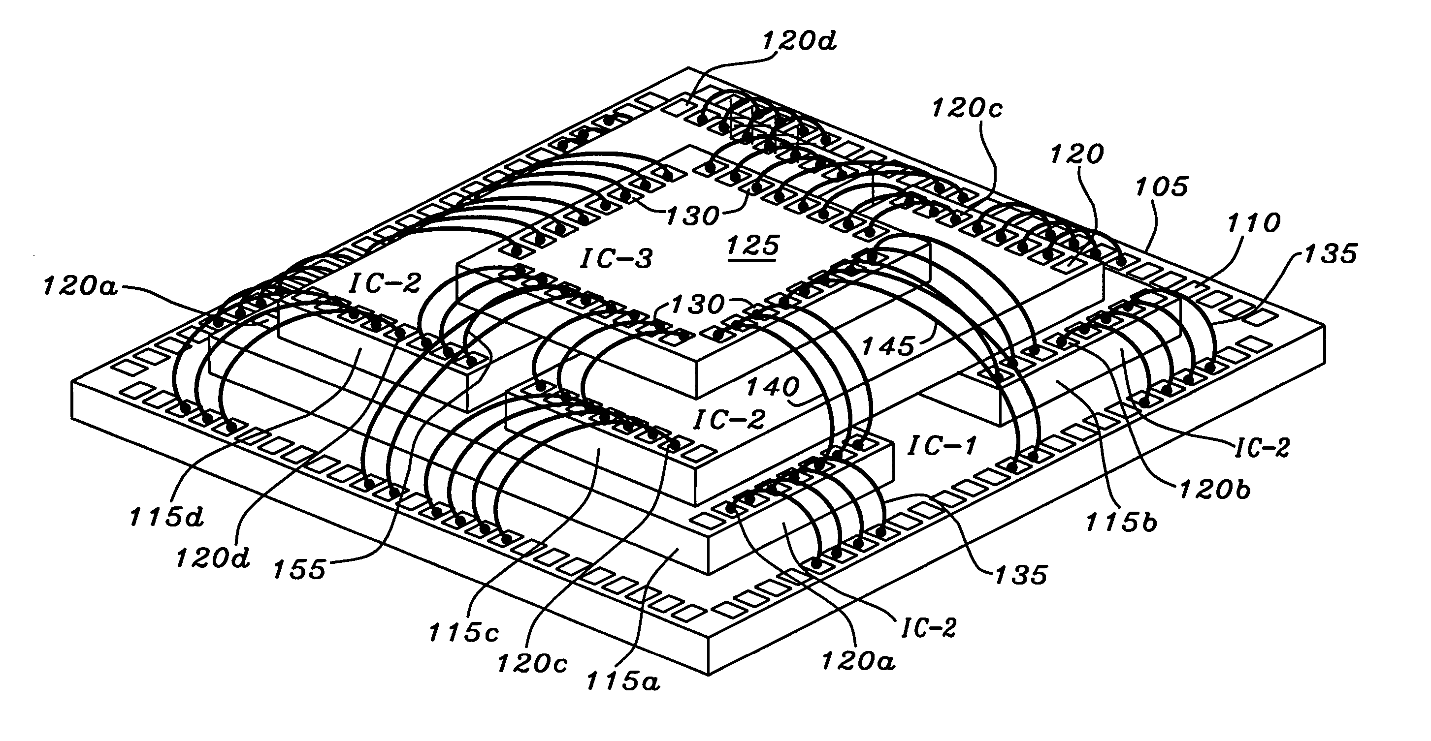Stacked multiple integrated circuit die package assembly