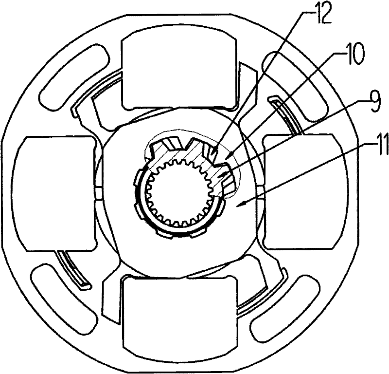Novel vibration damper of clutch driven plate, with rotation angle added