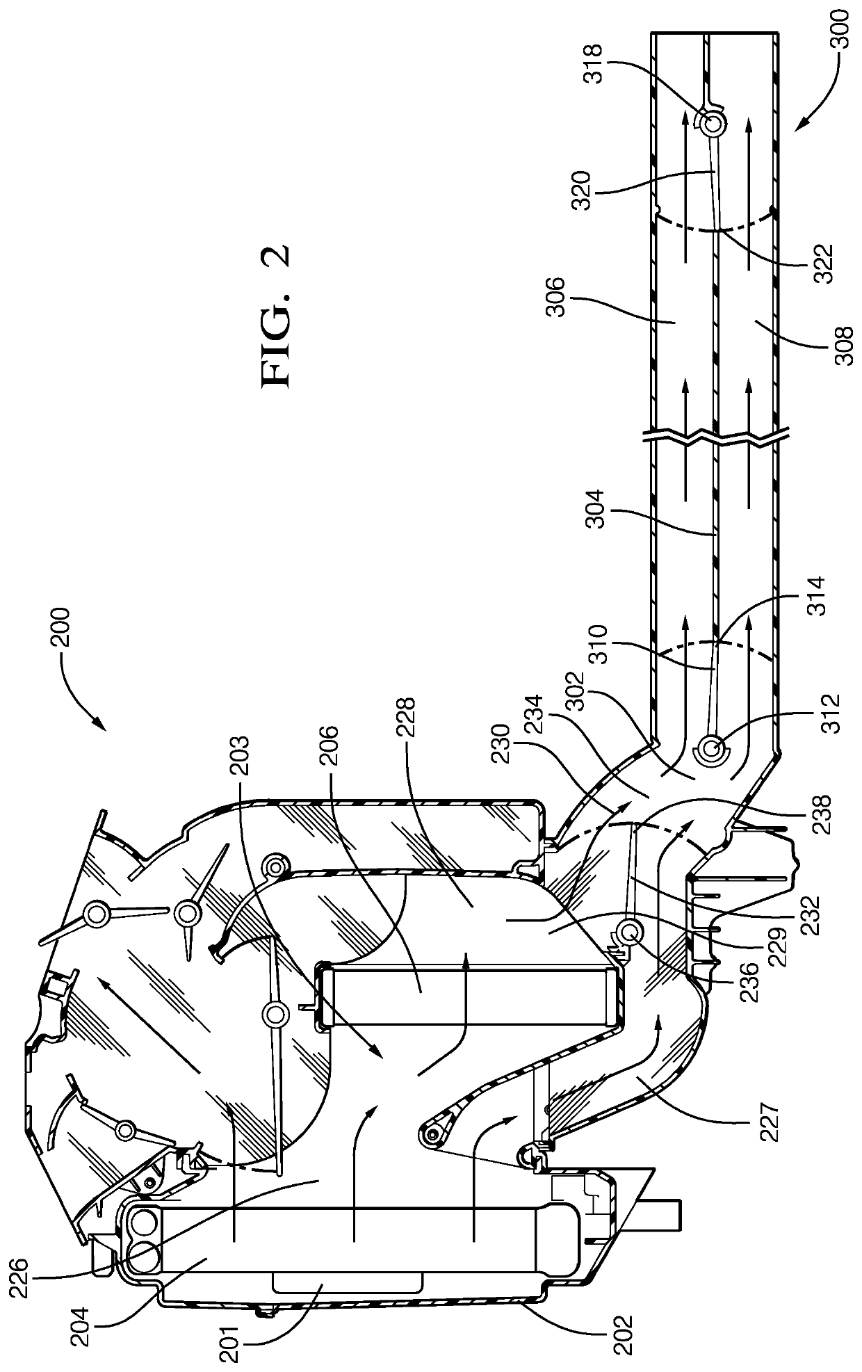 HVAC module having a reconfigurable bi-level duct system