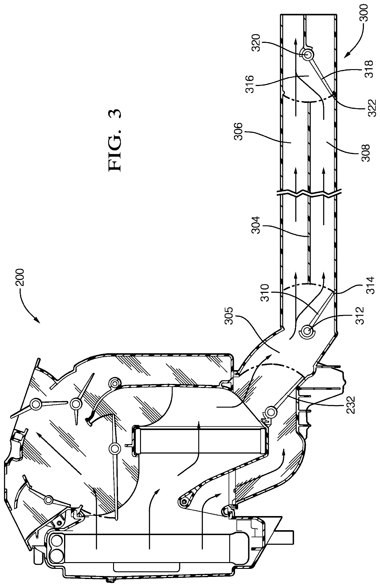 HVAC module having a reconfigurable bi-level duct system