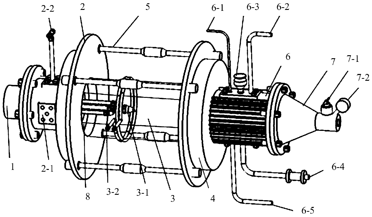 Aeroengine fuel nozzle coking test device and heat flow measurement method