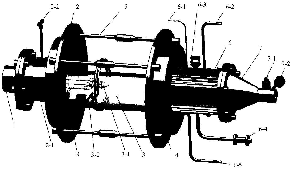 Aeroengine fuel nozzle coking test device and heat flow measurement method