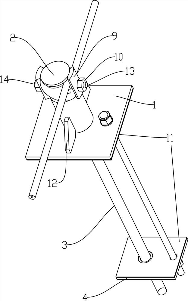 Fixing device and fixing method of a horizontal safety rope for roof maintenance