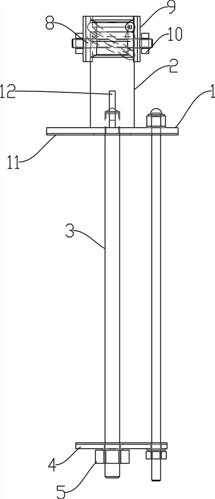 Fixing device and fixing method of a horizontal safety rope for roof maintenance