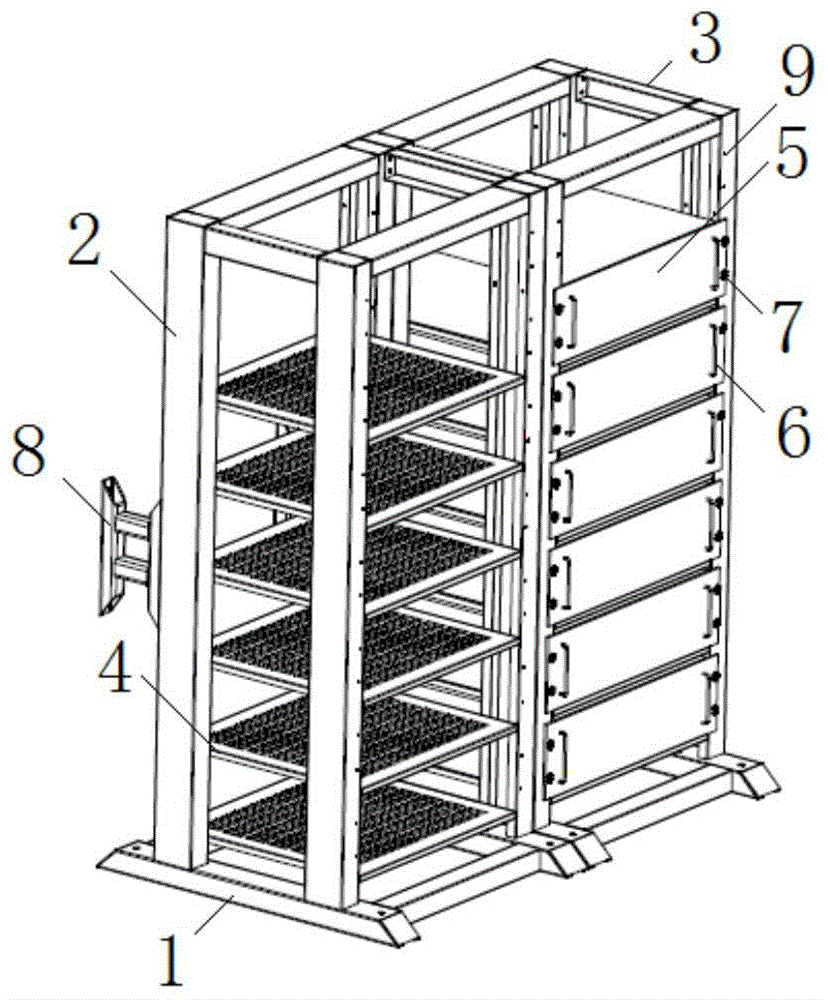 A battery pack fixing structure for vehicle-mounted energy storage equipment