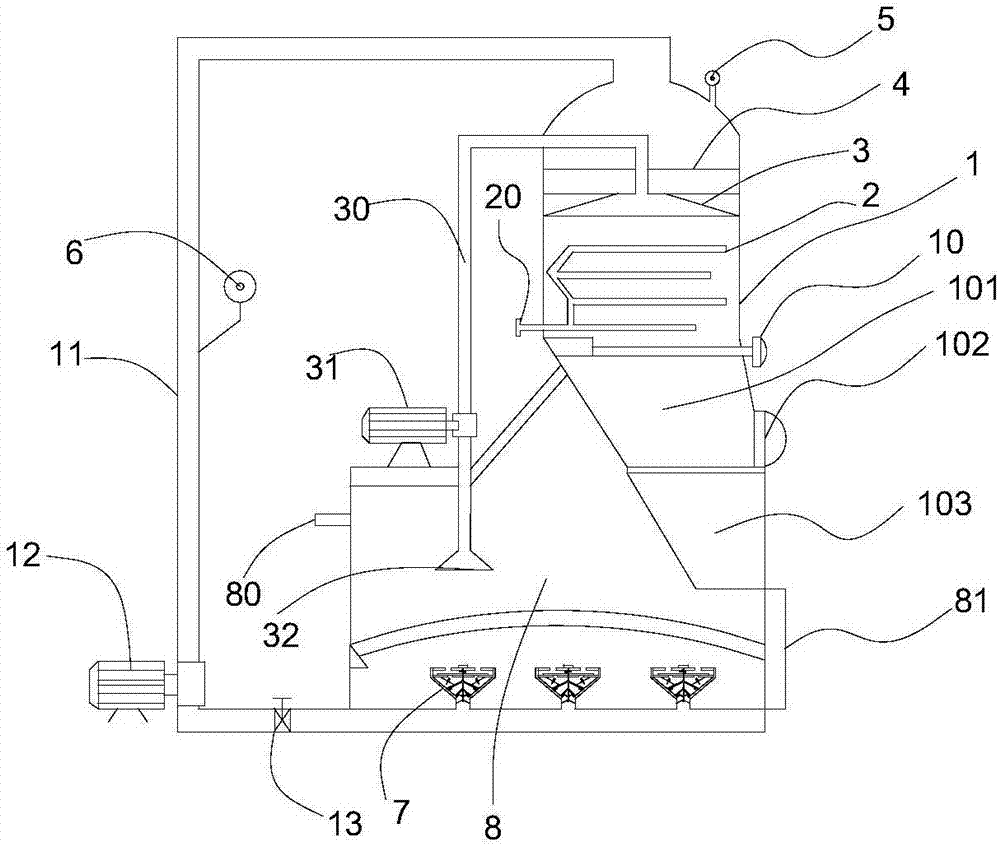 Novel spraying type gas absorption furnace