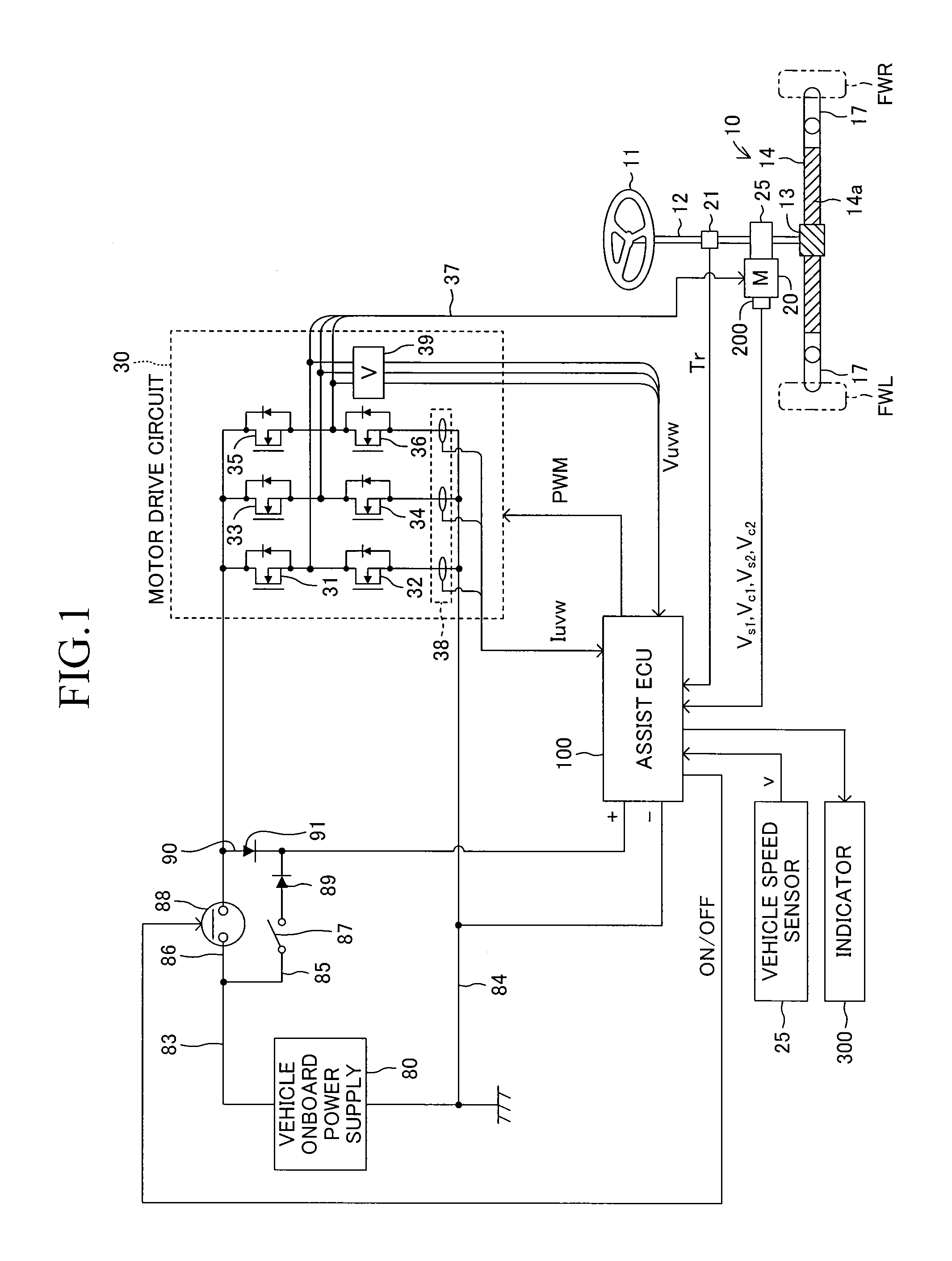 Rotational-angle detection device and electric power-steering device provided with rotational-angle detection device