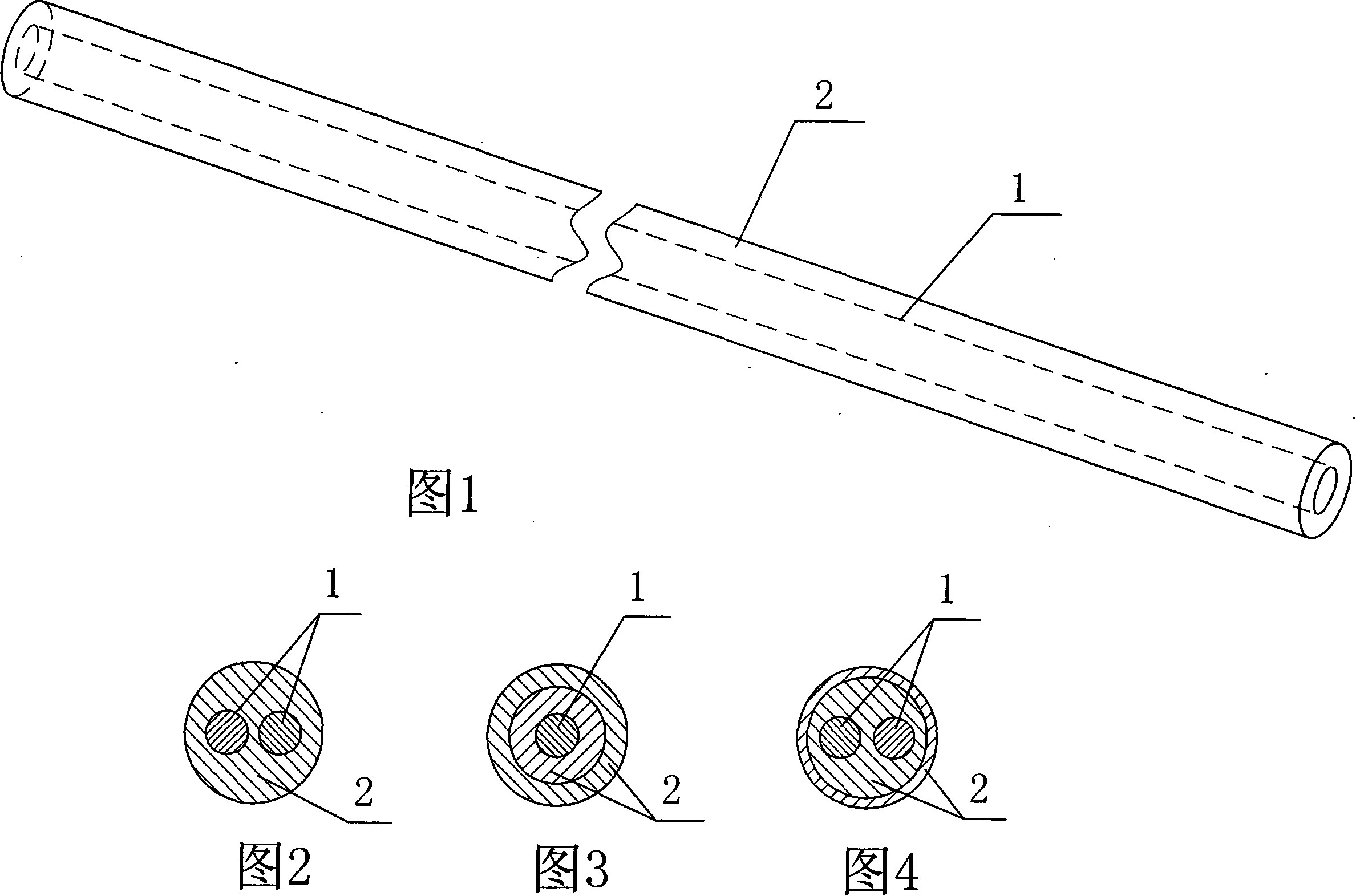 Fine strip rice and flour food with stuffing core and its preparation method